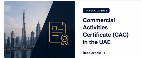 Commercial Activities Certificate documentation in the UAE